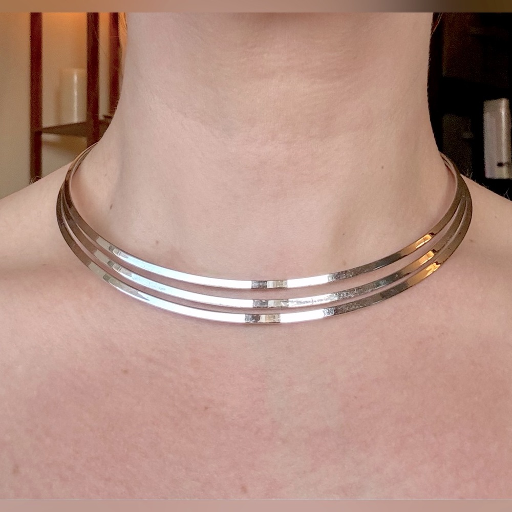Sterling Silver, Metal Formed Necklace